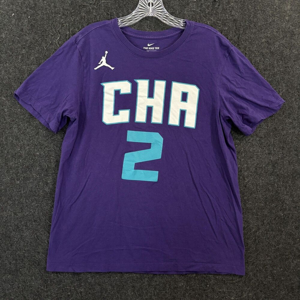 Charlotte Hornets Shirt Men's Medium Purple NBA Basketball LaMelo Ball #2 Nike